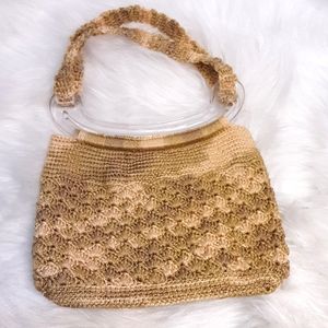Boho Style Homemade Crocheted Bag.